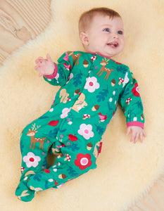 Organic Forest Adventure Print Babygrow - Toby Tiger