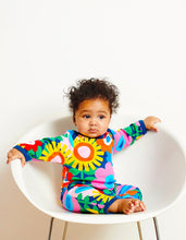 Load image into Gallery viewer, Organic Navy Flower Power Sleepsuit - Toby Tiger
