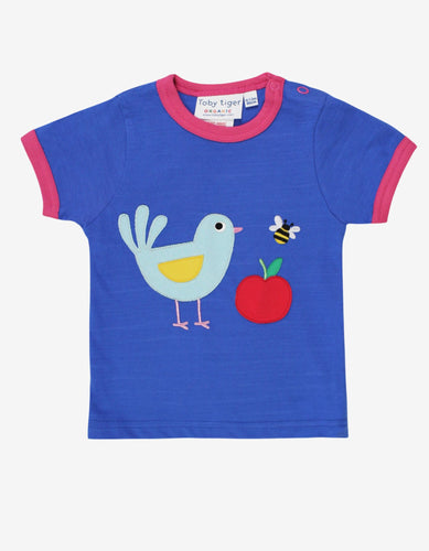 Organic Bird Applique T-Shirt - Toby Tiger
