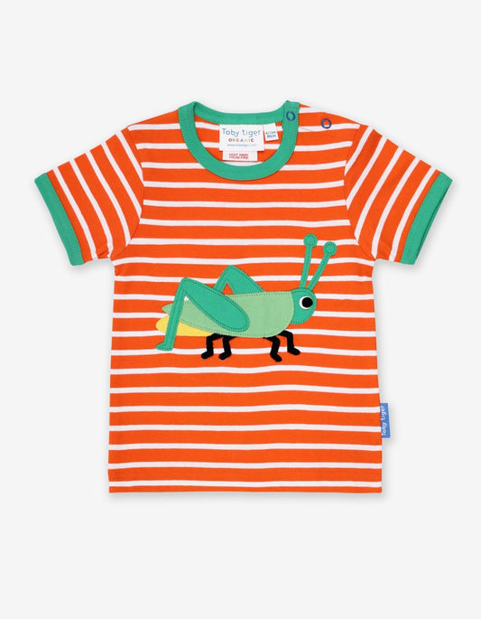 Organic Grasshopper Applique T-Shirt - Toby Tiger