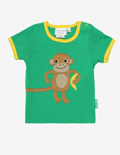 Organic Monkey Applique T-Shirt - Toby Tiger