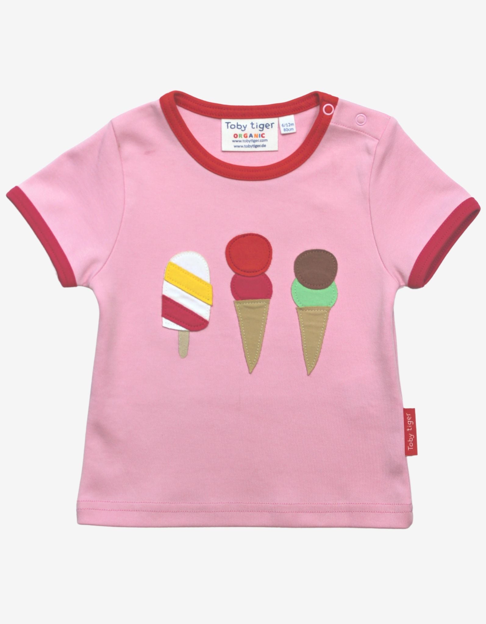 Organic Ice Cream Applique T-Shirt - Toby Tiger