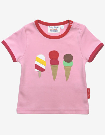 Organic Ice Cream Applique T-Shirt - Toby Tiger