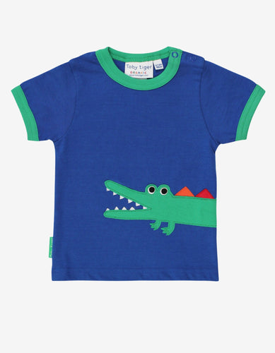 Organic Crocodile Applique T-Shirt - Toby Tiger