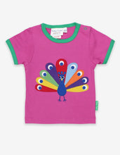 Load image into Gallery viewer, Organic Peacock Applique T-Shirt - Toby Tiger
