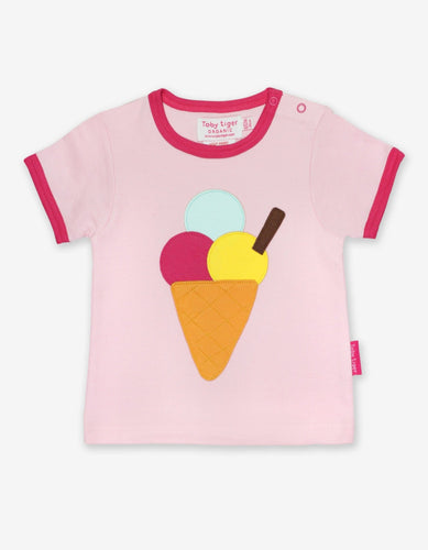 Organic Ice Cream Applique T-Shirt - Toby Tiger
