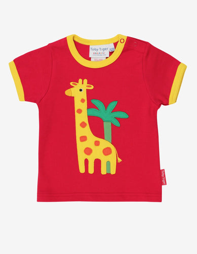 Organic Giraffe Applique T-Shirt - Toby Tiger