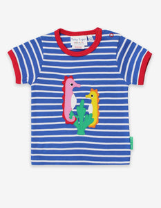 Organic Seahorse Applique T-Shirt - Toby Tiger