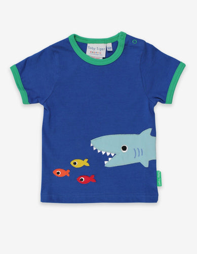 Organic Shark Applique T-Shirt - Toby Tiger