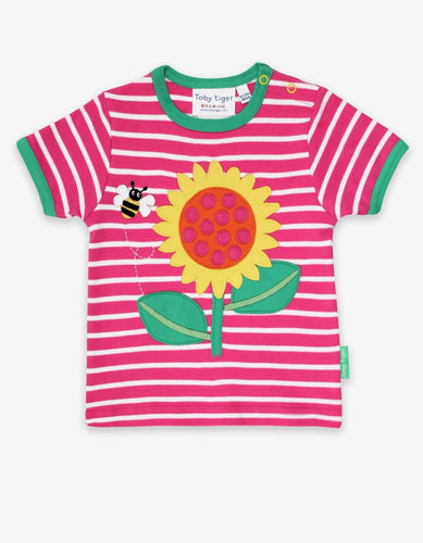 Organic Sunflower Applique T-Shirt - Toby Tiger