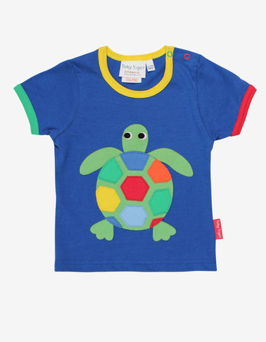 Organic Turtle Applique T-Shirt - Toby Tiger