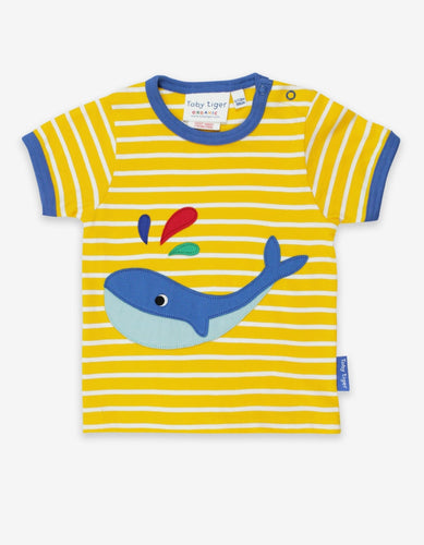 Organic Whale Applique T-Shirt - Toby Tiger
