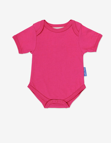 Organic Pink Basic Short-Sleeved Baby Body - Toby Tiger