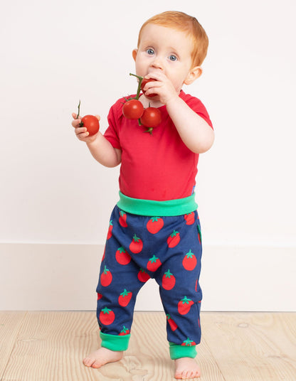 Organic Red Basic Short-Sleeved Baby Body - Toby Tiger