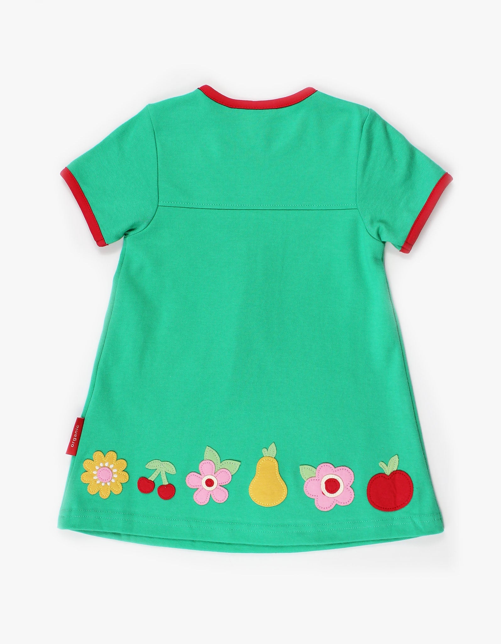 Organic Fruit Flower Applique T-Shirt Dress - Toby Tiger