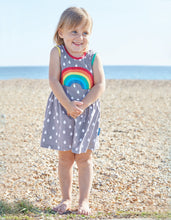 Load image into Gallery viewer, Organic Raindrop with Rainbow Applique Summer Dress - Toby Tiger
