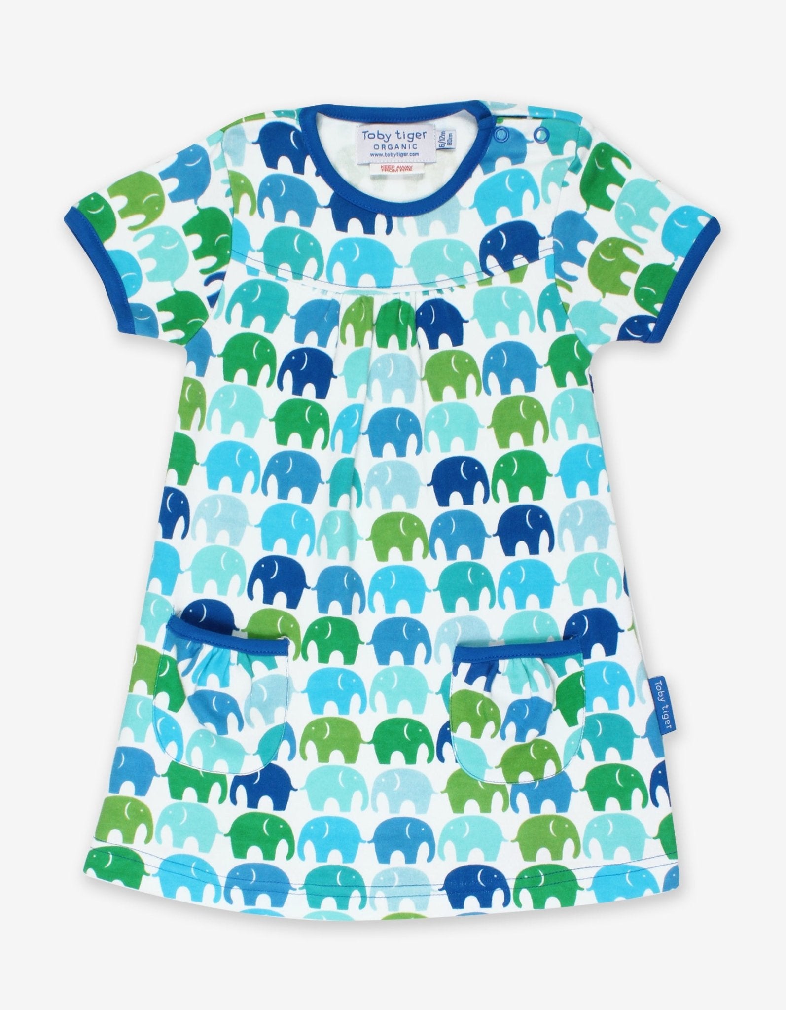 Organic Blue Elephant Print Dress
