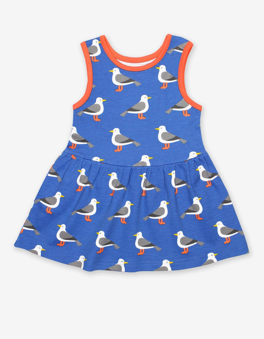 Organic Seagull Print Summer Dress - Toby Tiger