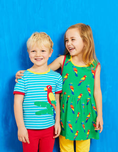 Organic Parrot Print Summer Dress - Toby Tiger