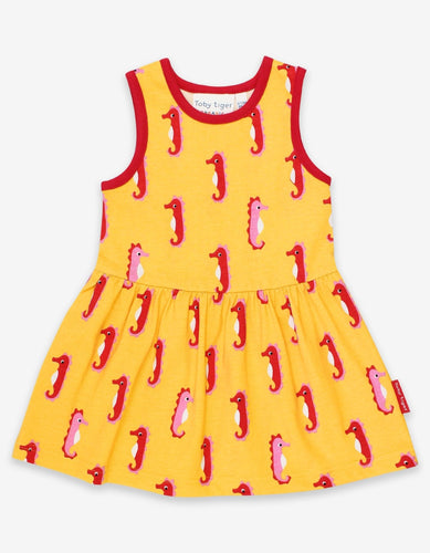 Organic Seahorse Print Summer Dress - Toby Tiger