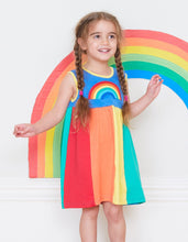 Load image into Gallery viewer, Organic Multi Stripe Pinafore Dress - Toby Tiger
