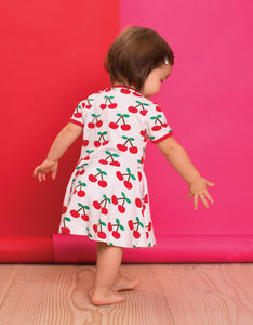Organic Cherry Print Skater Dress