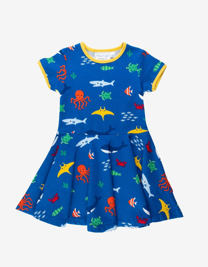 Organic Sealife Print Skater Dress - Toby Tiger