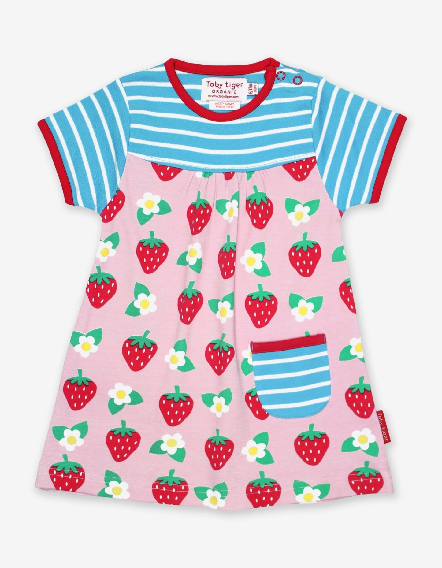 Organic Strawberry Print Dress - Toby Tiger