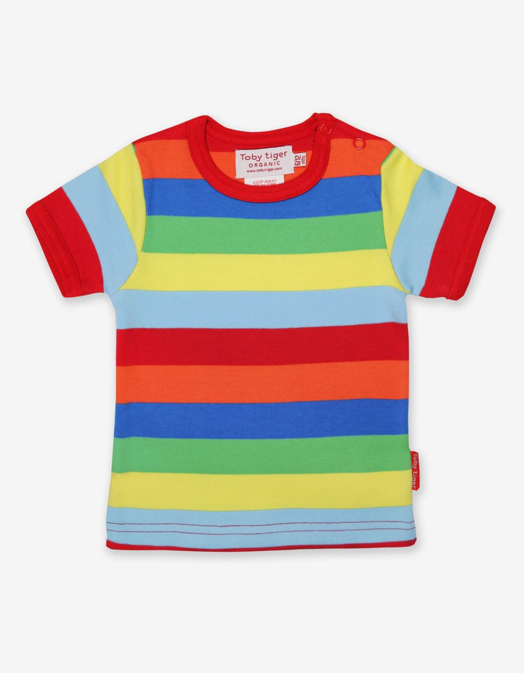 Organic Multi Stripe Short-Sleeved T-Shirt - Toby Tiger