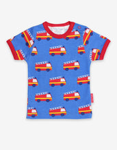 Load image into Gallery viewer, Organic Fire Engine Print T-Shirt - Toby Tiger

