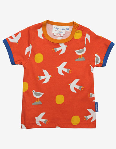 Organic Seagull Print T-Shirt - Toby Tiger