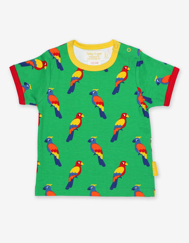 Organic Parrot Print T-Shirt - Toby Tiger