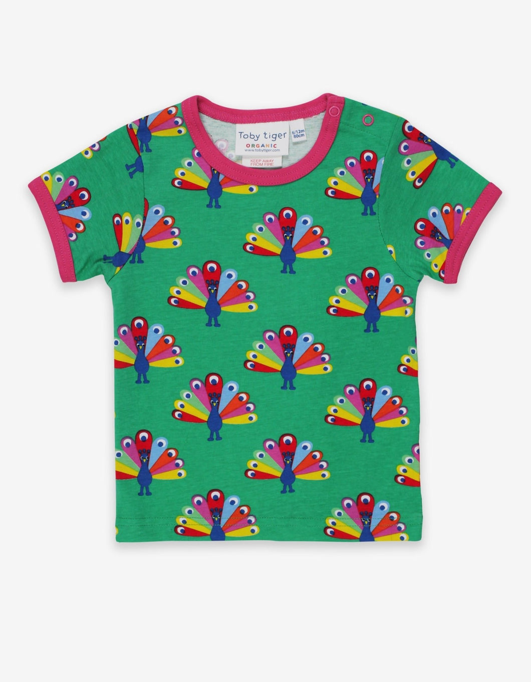 Organic Peacock Print T-Shirt - Toby Tiger