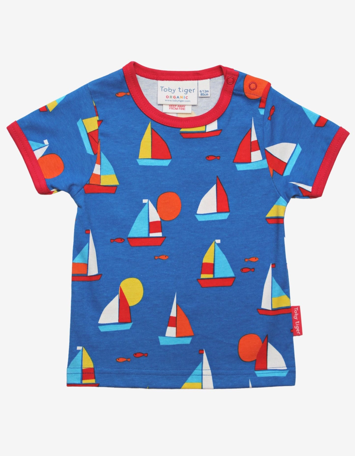 Organic Sailboat Print T-Shirt - Toby Tiger