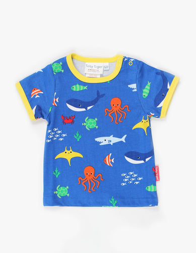 Organic Sealife Print T-Shirt - Toby Tiger