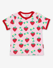 Load image into Gallery viewer, Organic Strawberry Flower Print T-Shirt - Toby Tiger

