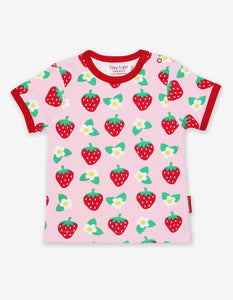 Organic Strawberry Flower Print T-Shirt - Toby Tiger
