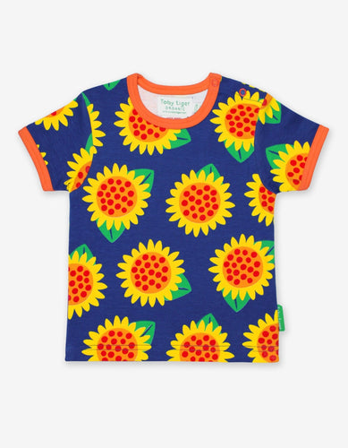 Organic Sunflower Print T-Shirt - Toby Tiger