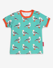 Load image into Gallery viewer, Organic Teal Seagull Print T-Shirt - Toby Tiger
