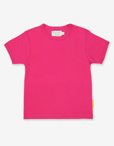 Organic Pink Basic Short-Sleeved T-Shirt - Toby Tiger