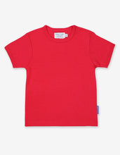 Load image into Gallery viewer, Organic Red Basic Short-Sleeved T-Shirt - Toby Tiger

