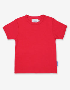 Organic Red Basic Short-Sleeved T-Shirt - Toby Tiger
