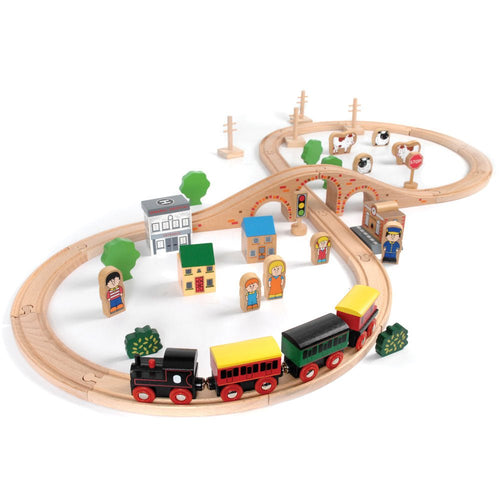 50 Piece Wooden Train Set - Toby Tiger