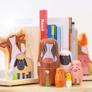 Farm Animal Bookends - Toby Tiger