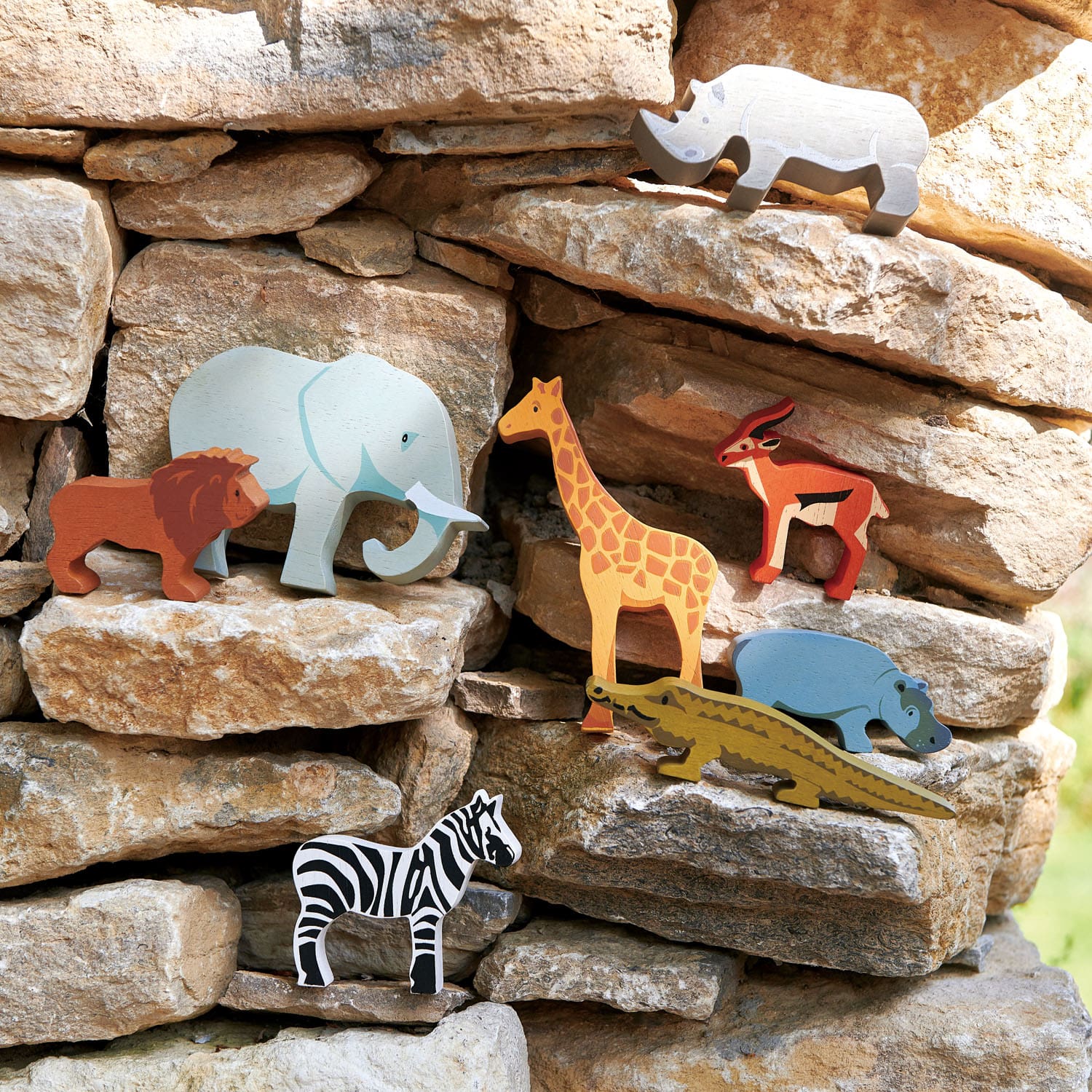8 Safari Animals & Shelf - Toby Tiger