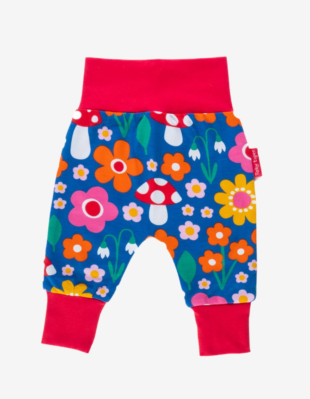 Organic Floral Mushroom Print Yoga Pants - Toby Tiger